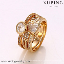 12363- Xuping 18K anillos de joyería Artificial plateados anillos de moda conjunto